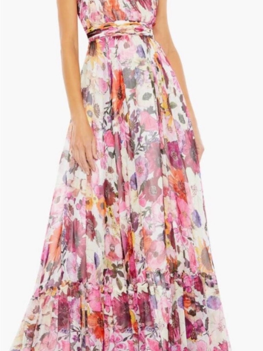 Mac Duggal Floral Pink Maxi Dress - Elegant and Beautiful